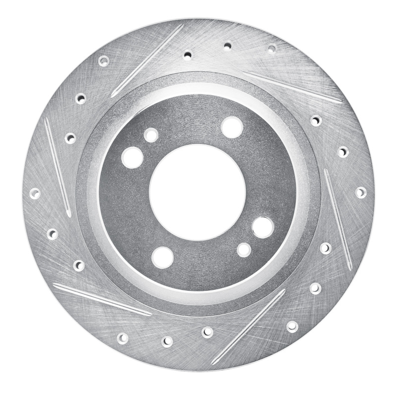 Dodge Attitude Brake Rotor (1) - Front Left - R1 Concepts - Drilled & Slotted - Silver - `16-`25